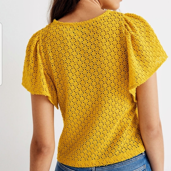 Madewell Texture & Thread Eyelet Flutter-Sleeve - Picture 2 of 5